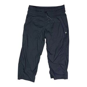 Lululemon Size 4 Studio Crop Black Pants Pull-on Drawstring Cuffs W6601S